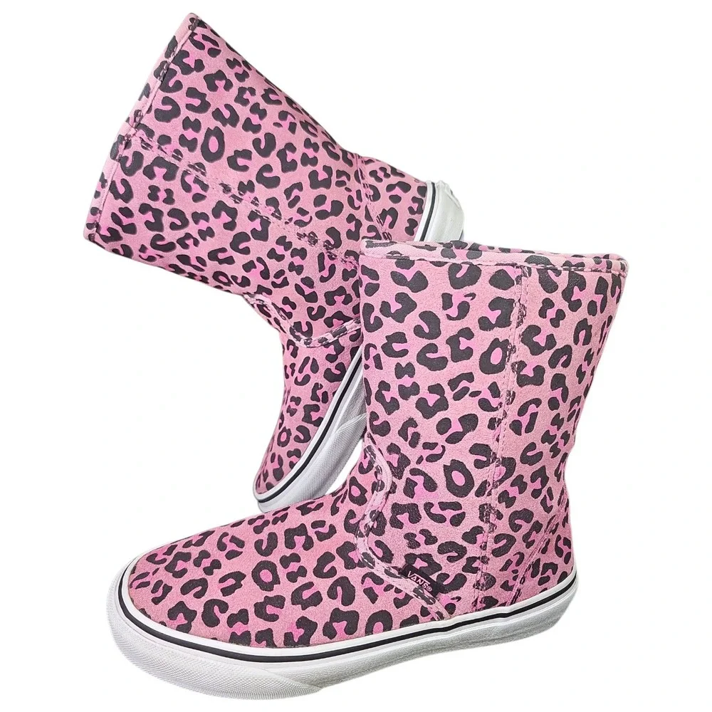 Vans‎ pink leopard slip on boots